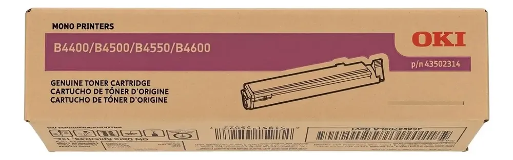 Cartucho De Tóner Oki 43502314 Original B4400 B4550 B4600 Negro
