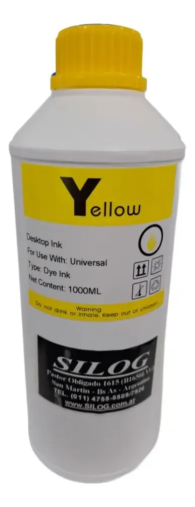 Botella De Tinta Universal Amarillo X 1lt