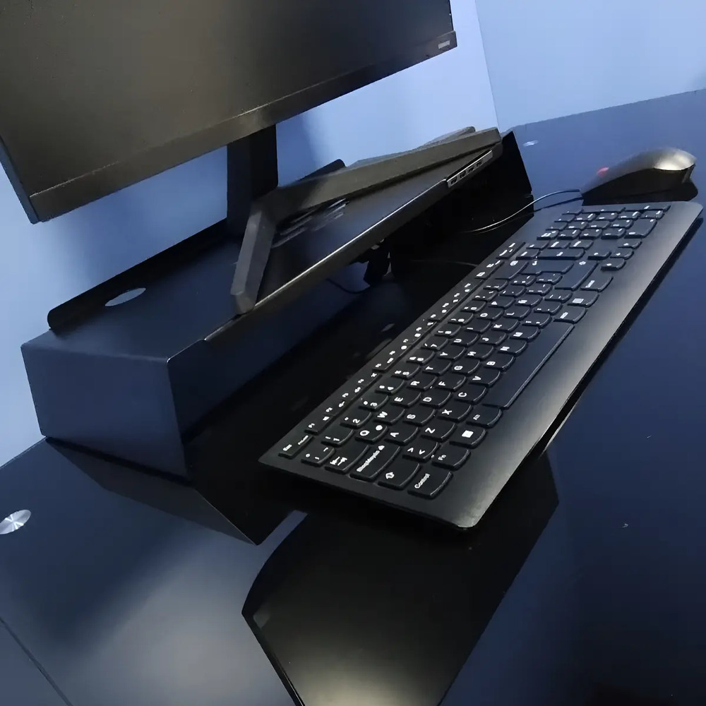 Base De Metal Eleva Monitor Con Puertos Usb Hub Hadou Negro
