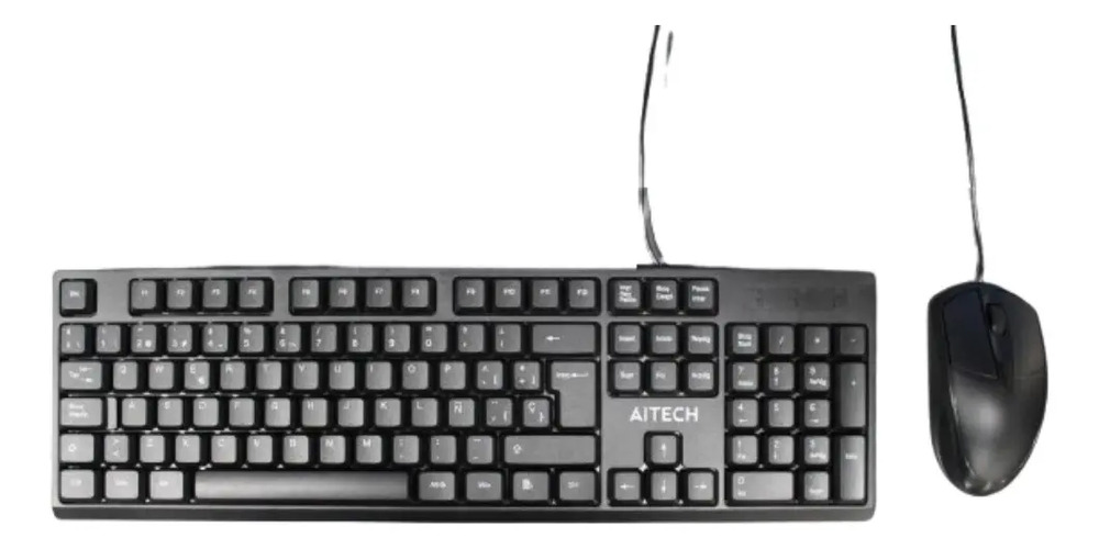 Teclado Y Mouse Combo Con Cable Stadior Usb Español Con Ñ Negro