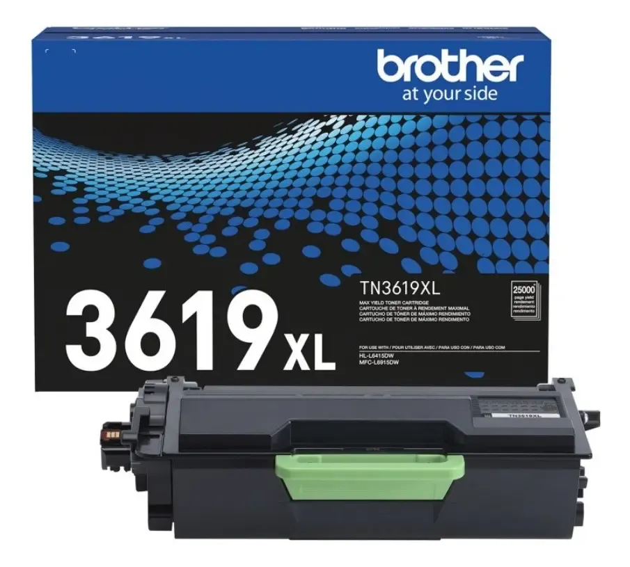 Cartucho De Tóner De Máximo Rendimiento 25mil Págs Brother Tn3619 Xl Color Negro